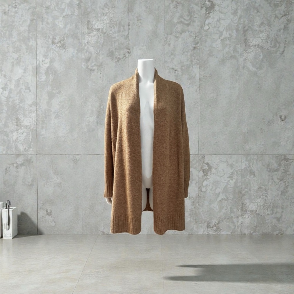 CeCe Camel Open-Front Cardigan